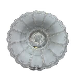 Early 20c IMPERIAL GLASS Footed Serving Plate~ 10.5” Scroll Flute Clear #721